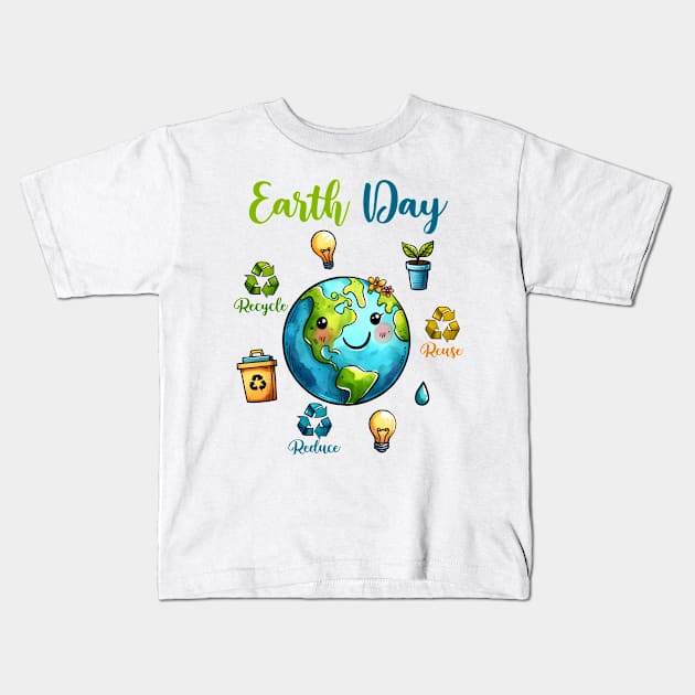 Earth day Kids T-Shirt by MZeeDesigns